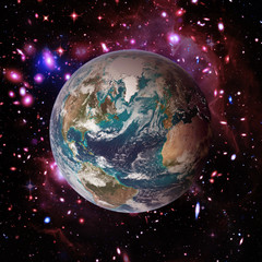 Obraz premium Earth, galaxy and stars. The elements of this image furnished by NASA.