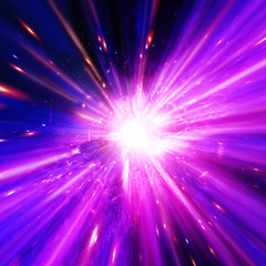 Vivid colorful background with starburst. Abstract radial lines