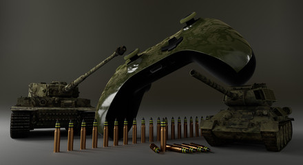 Tanks Tanks pressed by the game controller - obrazy, fototapety, plakaty