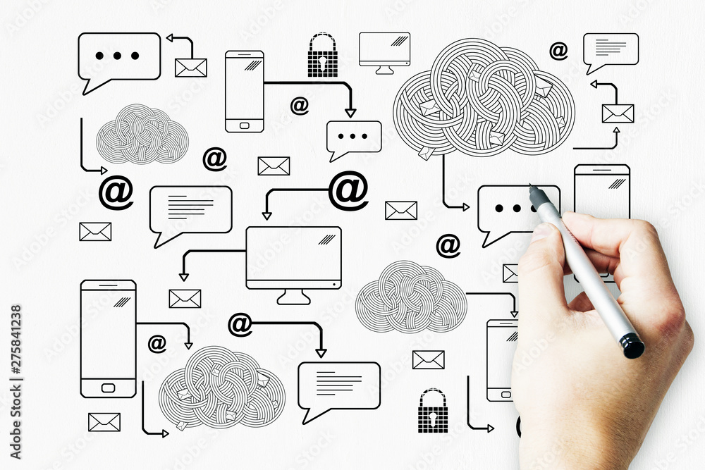 Poster Communication and networking concept