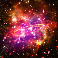 Fototapeta premium Nebula and galaxies in space. The elements of this image furnished by NASA.