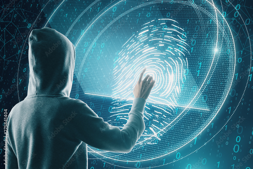 Poster Hacker with thumb print