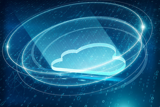 Creative blue cloud computing