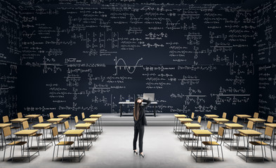 Businesswoman in modern classroom