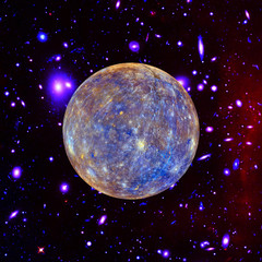 Mercury in color. The elements of this image furnished by NASA.