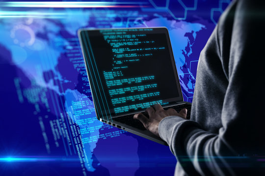 Hacking and programming concept