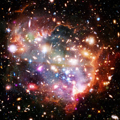 Glaxies and nebula in deep space. Star cluster. The elements of this image furnished by NASA.