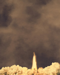 Rocket spaceship. The elements of this image furnished by NASA.