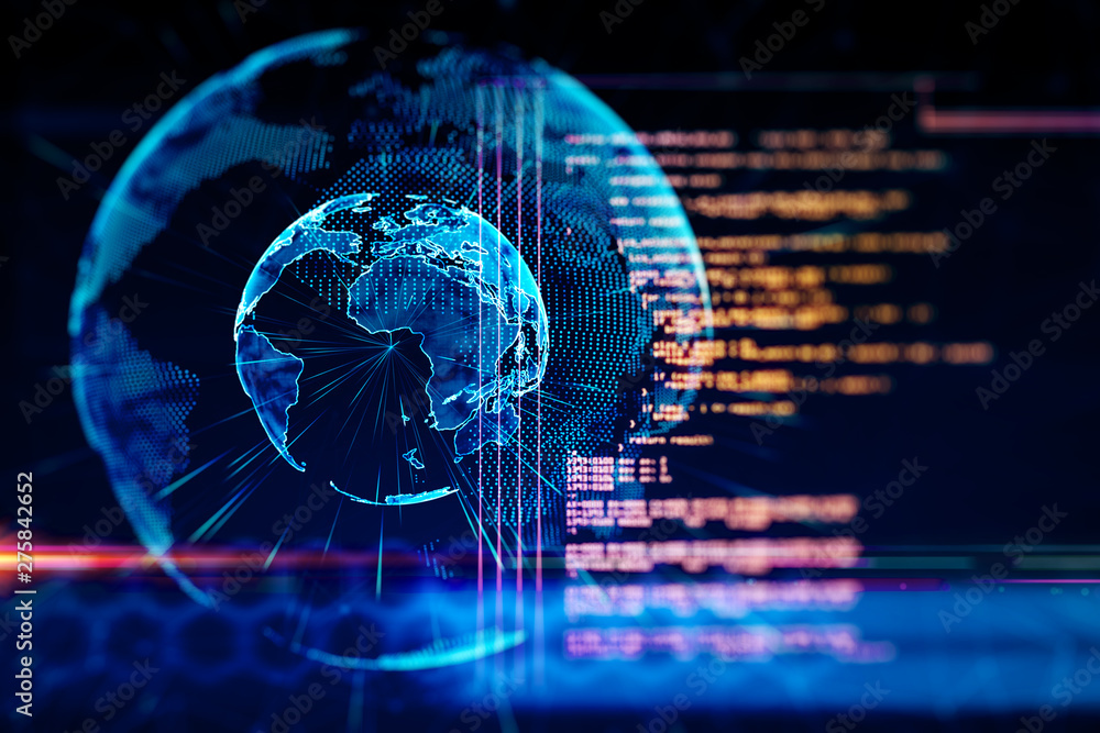 Poster global ai and software concept
