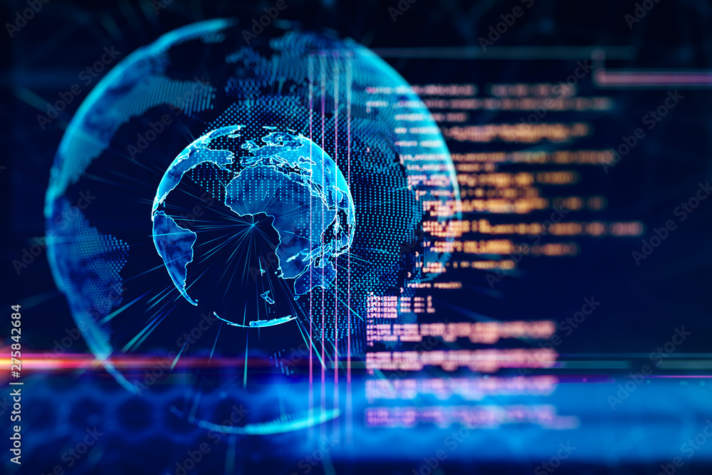 Poster Global AI and script concept