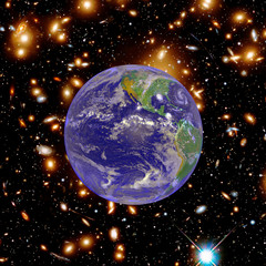 Planet earth in space, full photo. The elements of this image furnished by NASA.