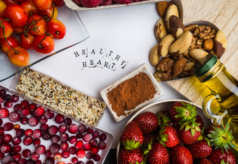 Super food to slow the ageing process concept including High in antioxidants, anthocyanins, dietary fibre & vitamins, healthy food food