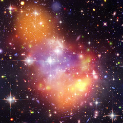 Remarkable galaxy. Stars, nebula, space gas. The elements of this image furnished by NASA.