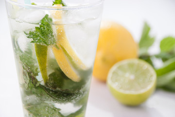 Homemade mojito in a glass