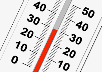 canicule thermomètre 30 degrés rouge
