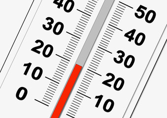 canicule thermometre 20 degres rouge