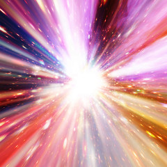 Vivid colorful background with starburst. Abstract radial lines fading into background. The elements of this image furnished by NASA.