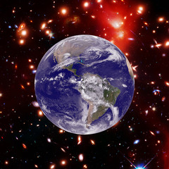 View of the planet earth from space. The elements of this image furnished by NASA.