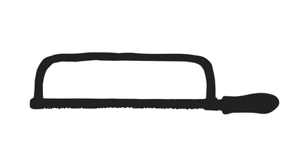 Iron hand saw. Vector drawing