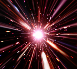 Vivid colorful background with starburst. Abstract radial lines fading into background. The...
