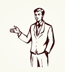 Business man. Vector drawing