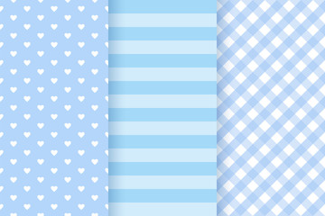 Baby boy pattern. Baby shower seamless texture. Vector. Blue pastel childish background. Cute textile print for invitation, invite template, card, birth party, scrapbook. Flat design illustration