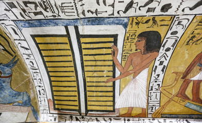 Scene from a Tomb in Deir el-Medina Village, Luxor, Egypt