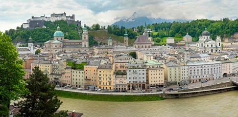 Fototapeta na wymiar Salzburg Old Town panorama