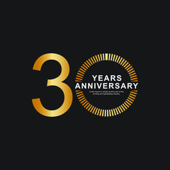 30 Year Anniversary Vector Template Design Illustration