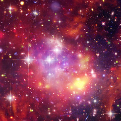 Remarkable galaxy. Stars, nebula, space gas. The elements of this image furnished by NASA.