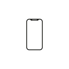 Smartphone icon with blank screen isolated on white. Vector.