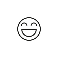 Emoji smile, laughter icon. Vector. Line style.