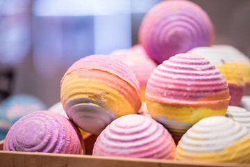 Shop of natural cosmetics, salt bombs for a bath