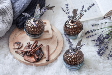stylish still life decorative vases in the home interior