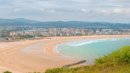 Aerial view of beautiful city of Laredo, Cantabria, Spain