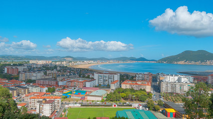 Fototapeta premium Aerial view of beautiful city of Laredo, Cantabria, Spain