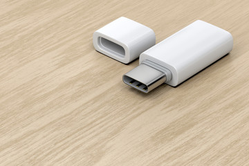 White usb-c flash drive