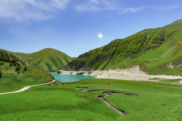 Harcum river empties into Alpine lake Kazenoyam on the border of Botlikh district of Dagestan and of the Vedeno district of the Chechen Republic