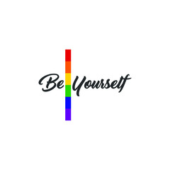 Rainbow Heart Flag Colored LGBT Pride Quote for Lesbian Gay Bisexual and Transgender Vector Template Design Element