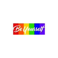 Rainbow Heart Flag Colored LGBT Pride Quote for Lesbian Gay Bisexual and Transgender Vector Template Design Element