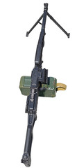 Machine gun on white