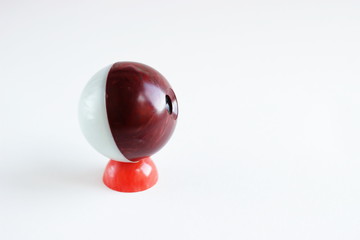 Souvenirs from the 80s. Old slide photo viewer - diascope on white background. Vintage thing isolated. scape for text.