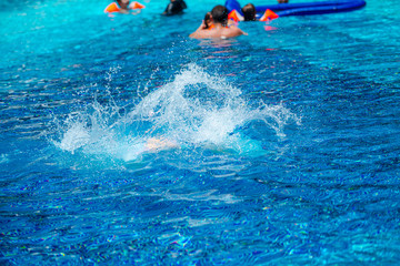 swimming in pool