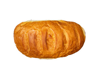 loaf of white bread / background photo top view