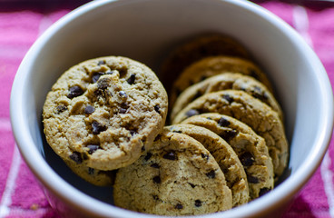 Cookies with chocolate chips for a snack or breakfast