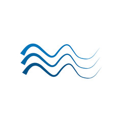 Wave icon logo design vector template