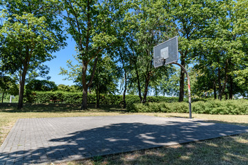 Old basketballfield in a town in eastern germany