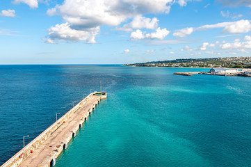 Fototapeta na wymiar Bridgetown, Barbados - Tropical island - Caribbean sea - Cruise harbor and pier