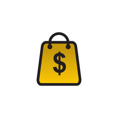 Shopping bag icon logo design vector template