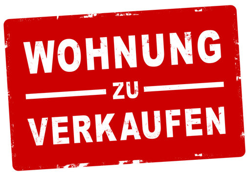 nlsb648 NewLongStampBanner nlsb - german banner - Schild - Wohnung zu verkaufen: Stempel - einfach / rot / Druckvorlage - DIN A2, A3, A4 - new-version - xxl g7957